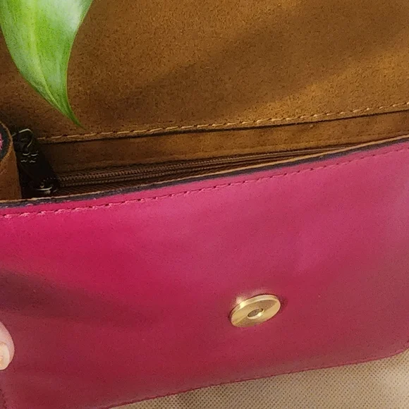 PATRICIA NASH Magenta light Burgundy Leather Terresa Crossbody Bag hand bag - Picture 5 of 8